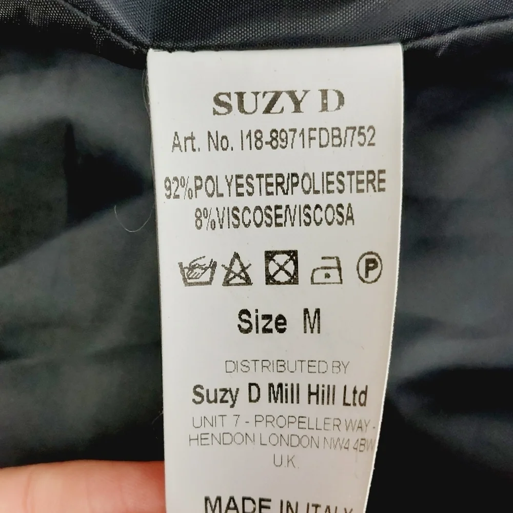 Suzy D Gray Black Color Block Snap Long Sleeve Winter Coat  Z72 - Picture 7 of 8